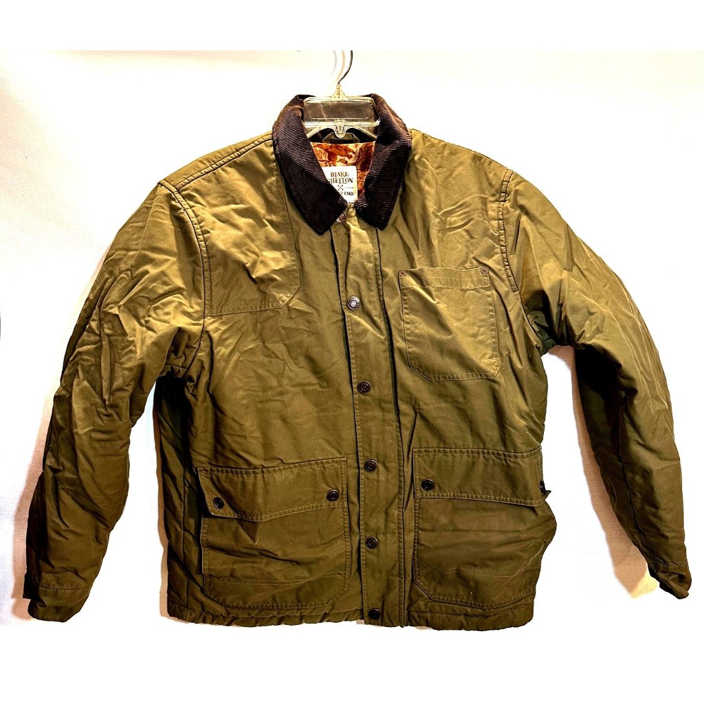 Blake Shelton Lands End Coat Mens M 38-40 Insulated Lined Hunting Green Ducks
